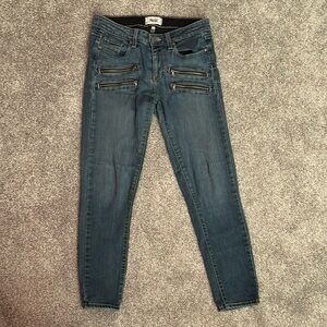 Paige Women's Blue Jeans with Zipper Details Skinny
